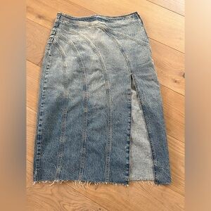 Zara midi denim skirt